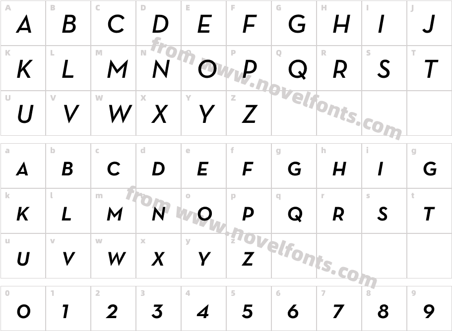 Neutra Text DemiSC ItalicCharacter Map