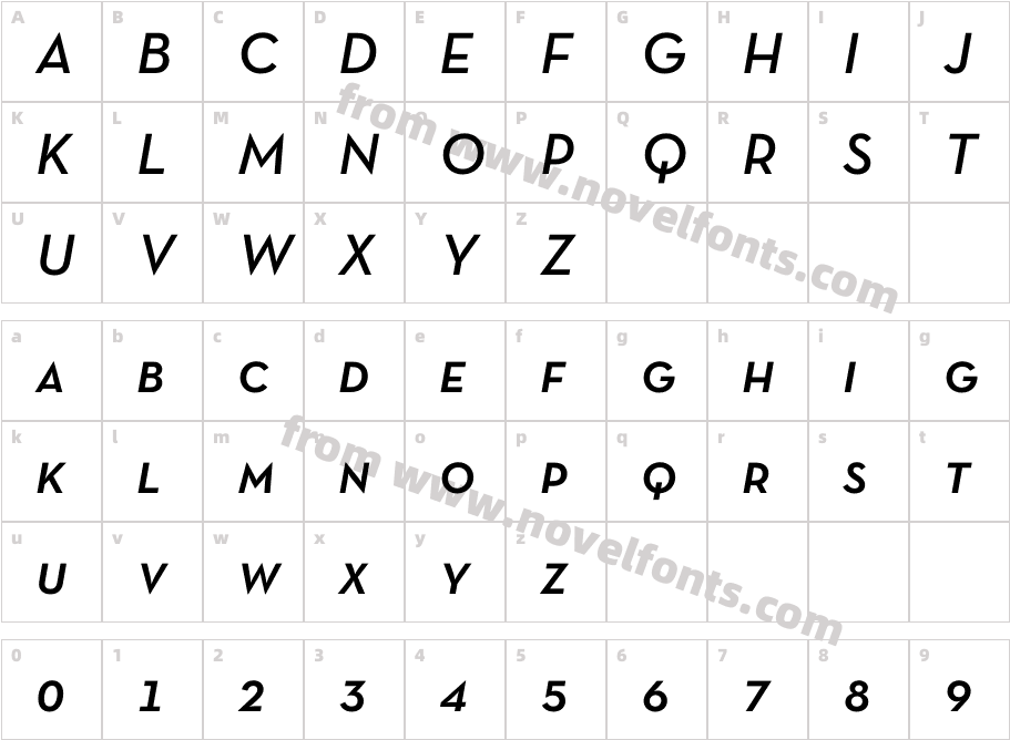 Neutra TextTF DemiSC Italic AltCharacter Map