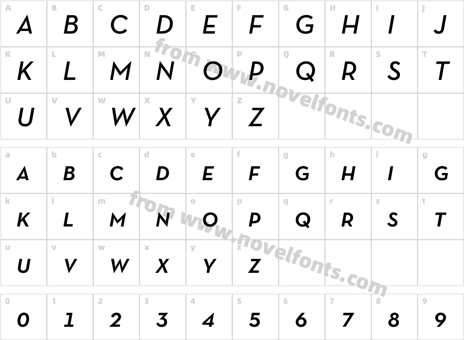 Neutra TextTF DemiSC ItalicCharacter Map