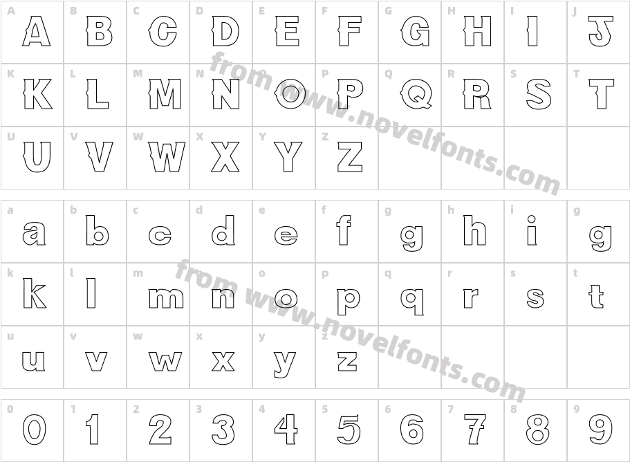 New Bold HollowCharacter Map