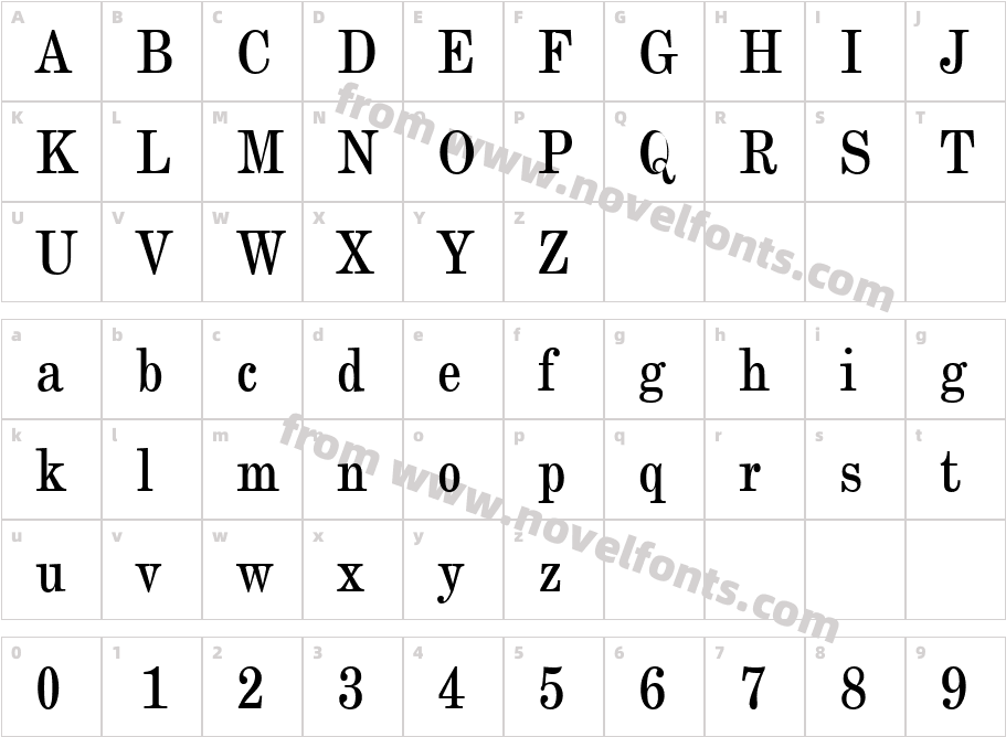 NewCenturyThinCharacter Map