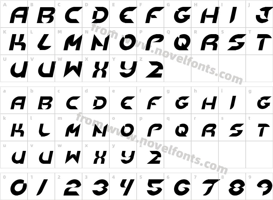 NewDigital ItalicCharacter Map