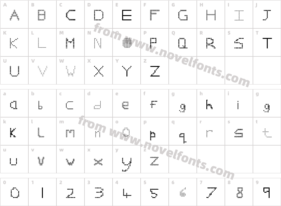 New font RegularCharacter Map