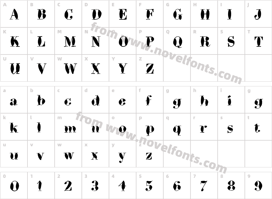 BodoniBrushITC-RomanCharacter Map