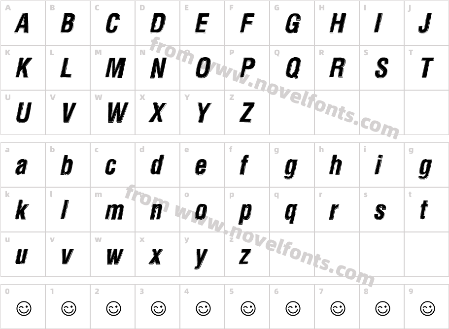 Newside FP Alternate ItalicCharacter Map