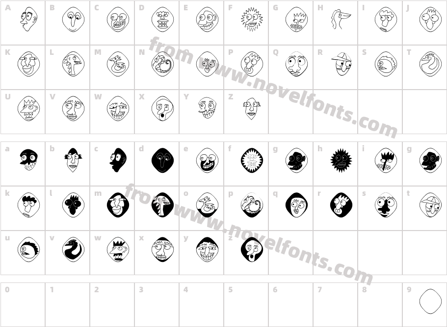 Nice Neighbours CondensedCharacter Map