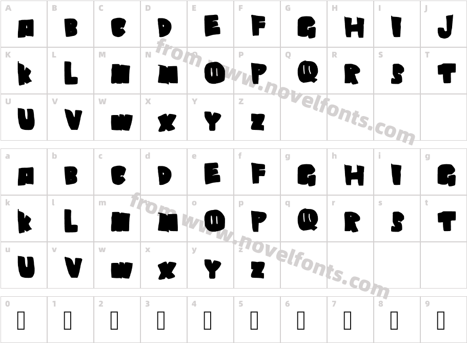 Nictown RegularCharacter Map