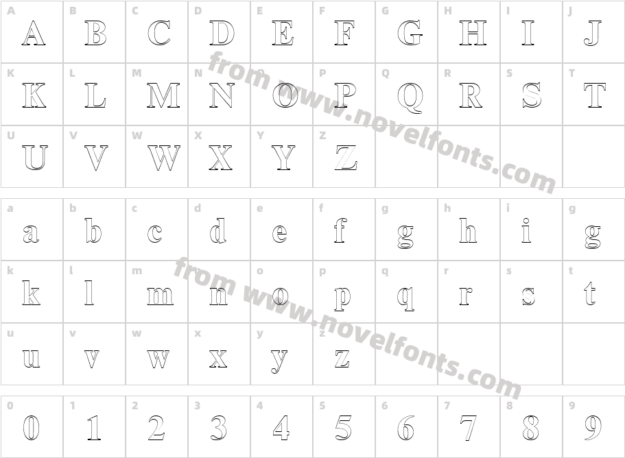 Nimbus RomD Bold Ou1Character Map