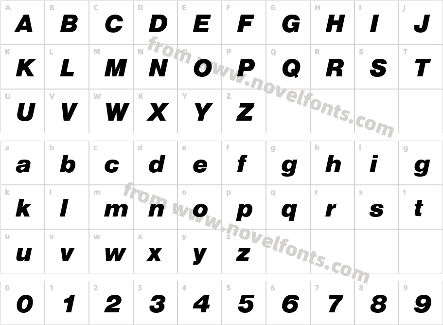 Nimbus SanD Bla ItalicCharacter Map