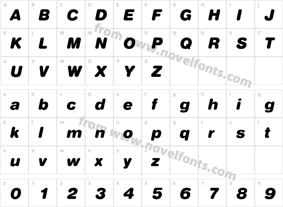 Nimbus SanD Blac Ital Ro1Character Map