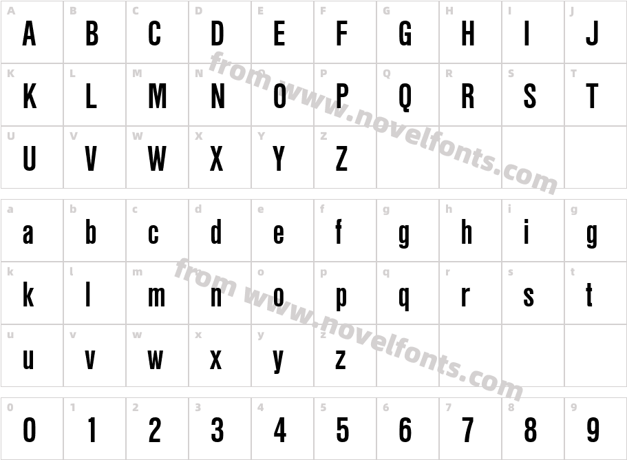 Nimbus SanD Bold CondCharacter Map