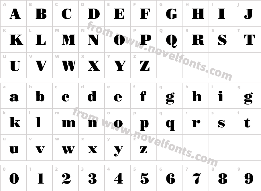 BodoniICG-PosterCharacter Map