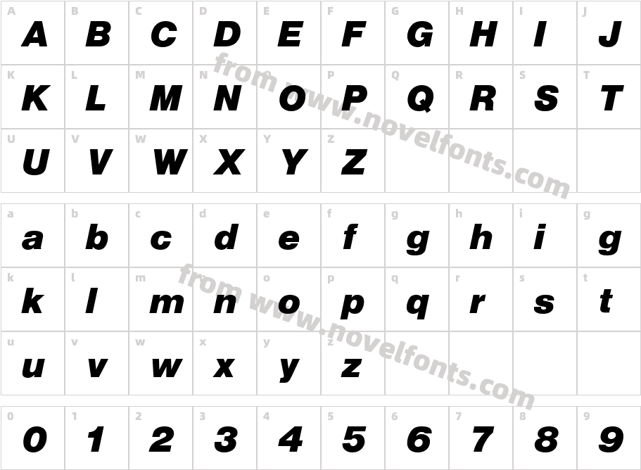 Nimbus SanP Bla ItalicCharacter Map