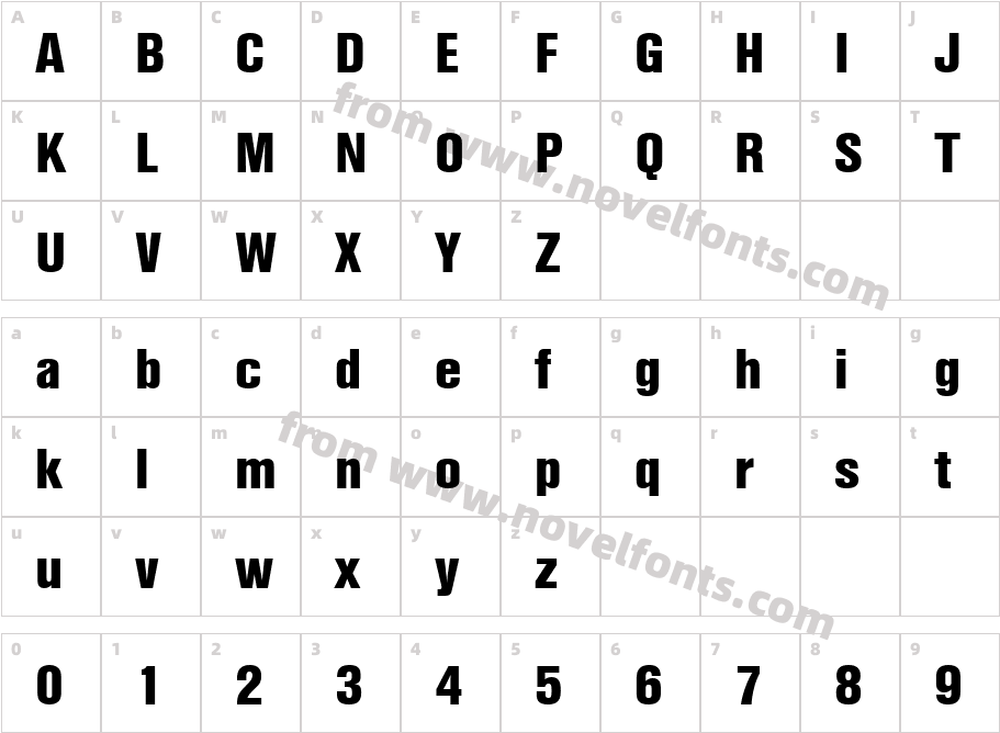 Nimbus SanT Blac CondCharacter Map