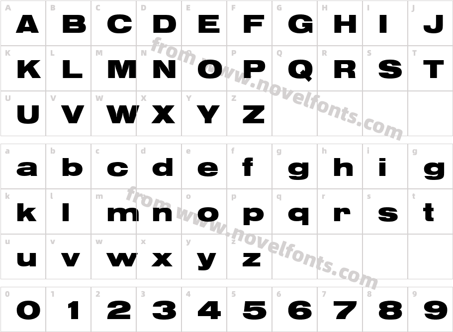 Nimbus SanT Blac ExteCharacter Map