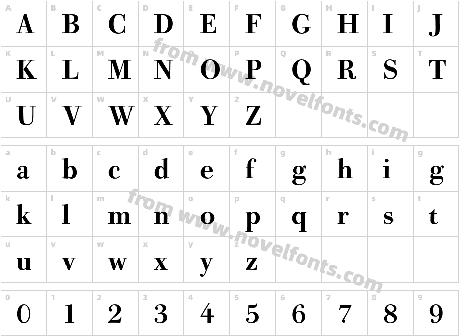 BodoniOldFaceBE-MediumCharacter Map