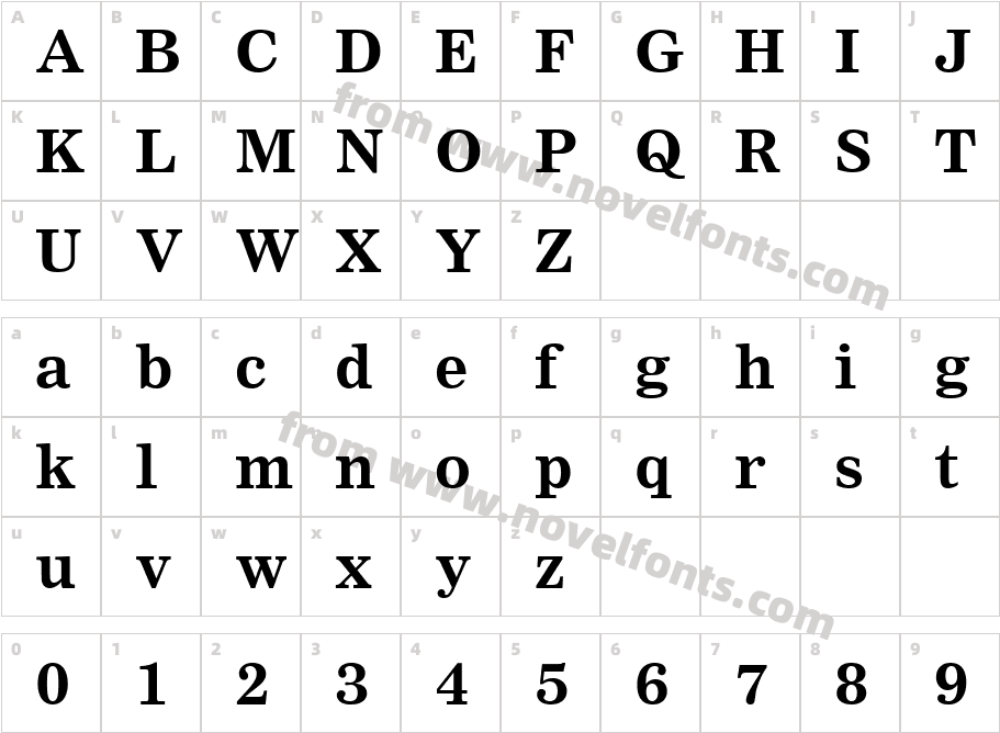 Nimrod Cyr BoldCharacter Map