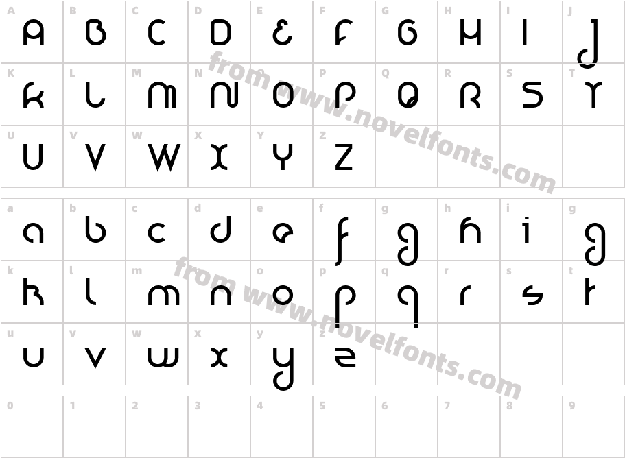 Nioubes boldCharacter Map