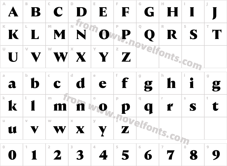 Nocturne Serif Extra BoldCharacter Map