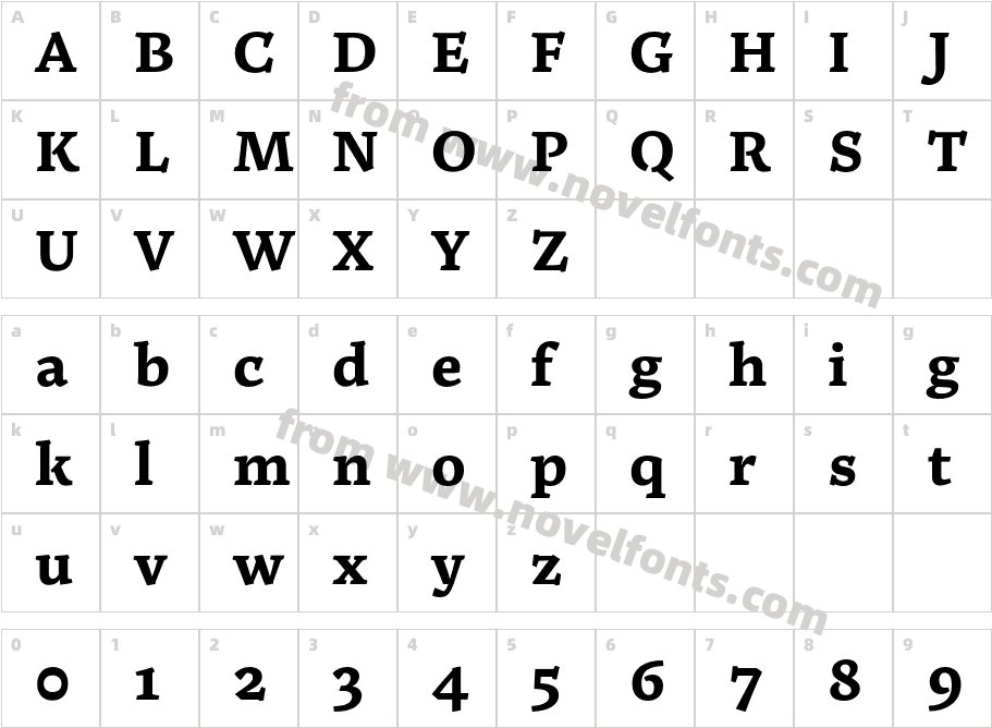 Noort BoldCharacter Map