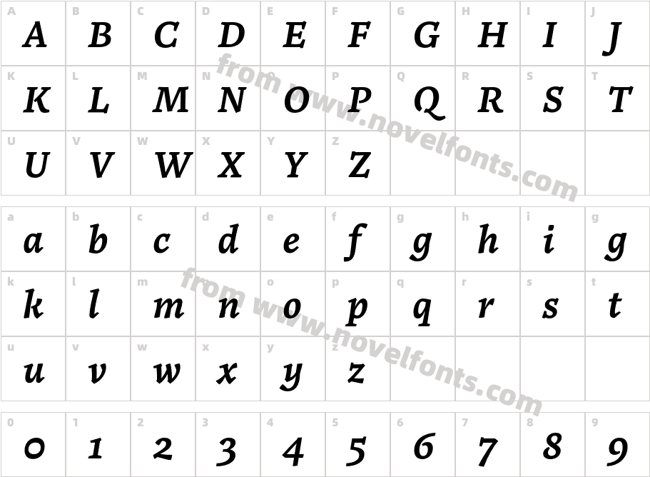 Noort Semibold ItalicCharacter Map