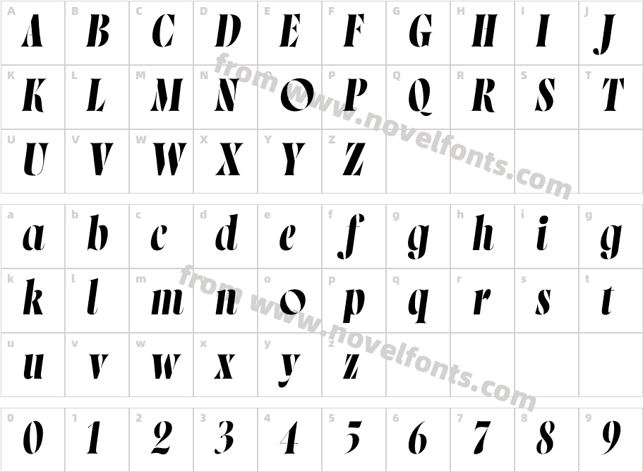 Norman Stencil Fat ItalicCharacter Map