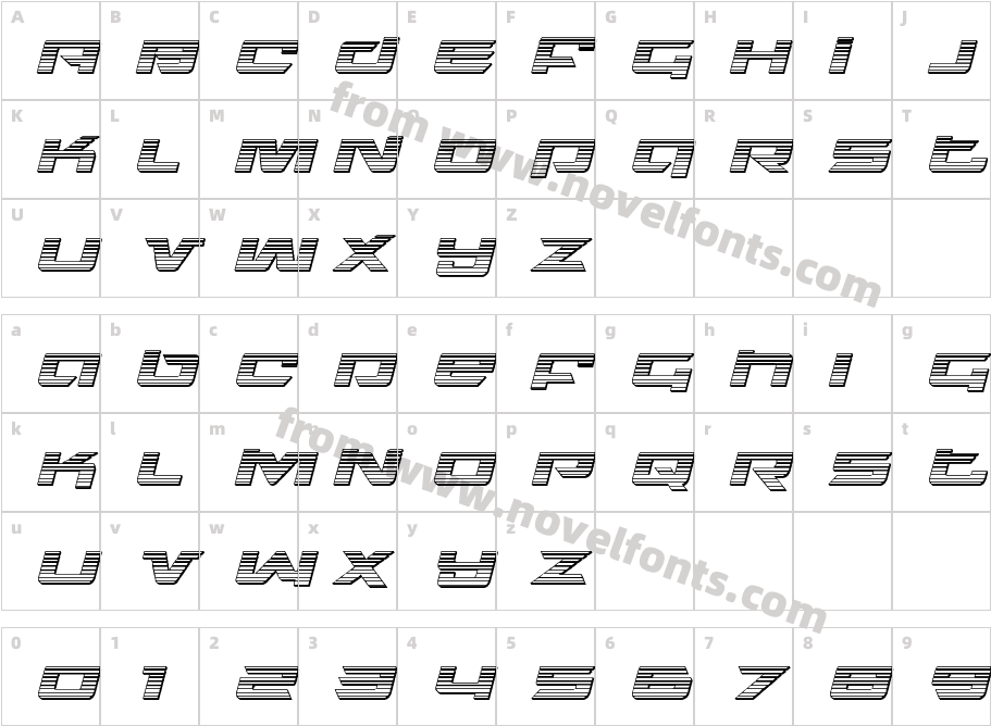 Northstar Chrome ItalicCharacter Map