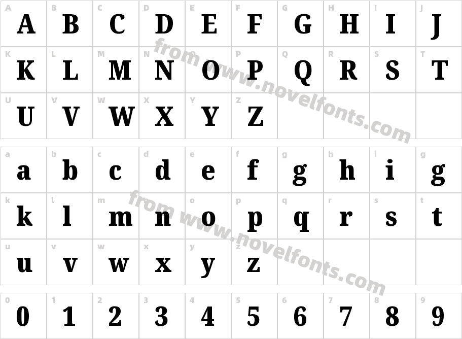 Noto Serif Condensed BlackCharacter Map