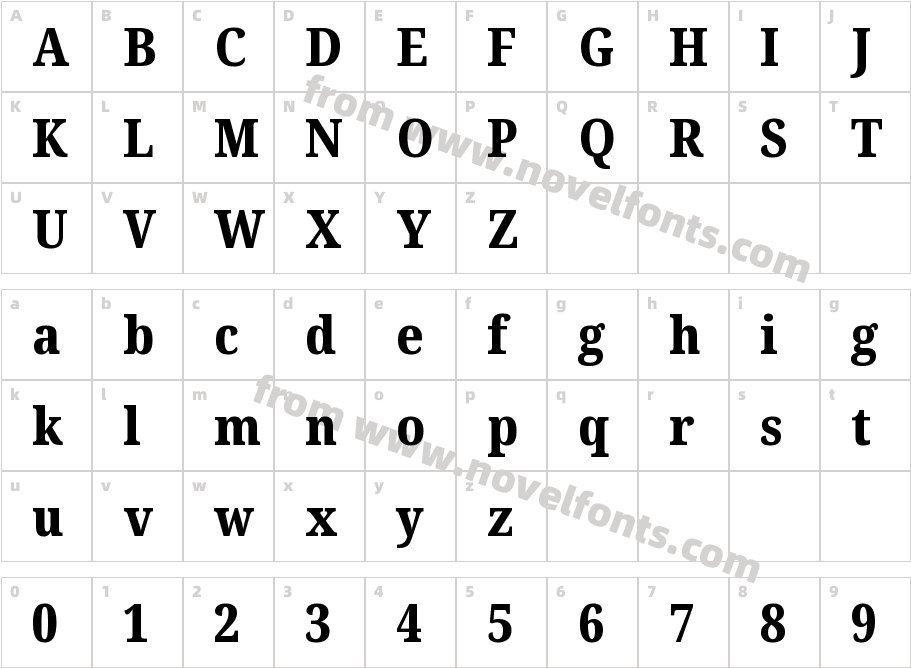 Noto Serif Condensed Extra BoldCharacter Map