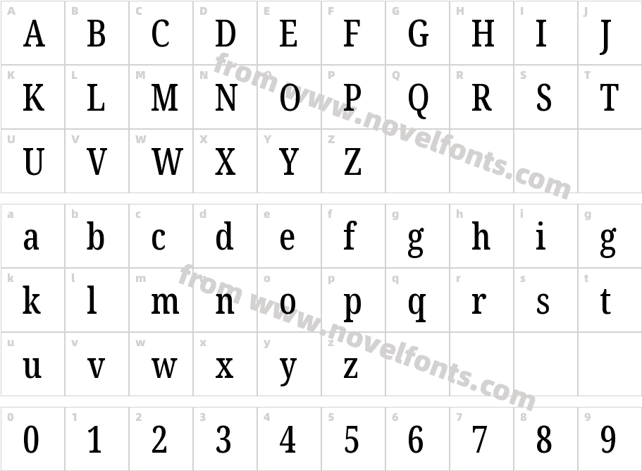 Noto Serif Extra Condensed MediumCharacter Map