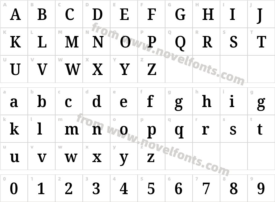 Noto Serif Semi Condensed SemiboldCharacter Map