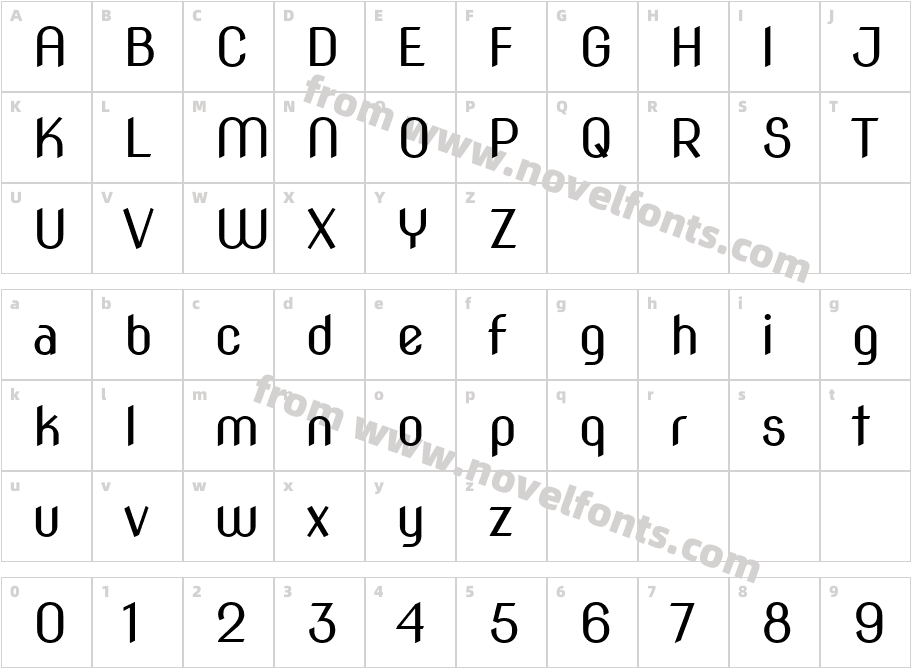 Nova SlimCharacter Map