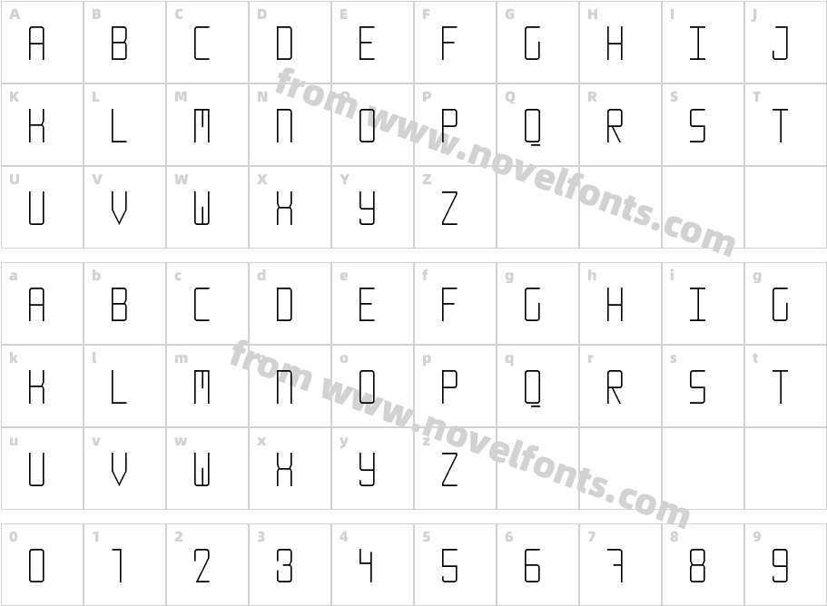 Number 19000 Thin RegularCharacter Map