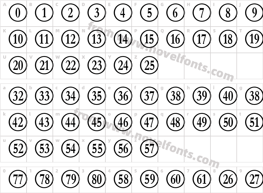 Numberpile Reversed RegularCharacter Map