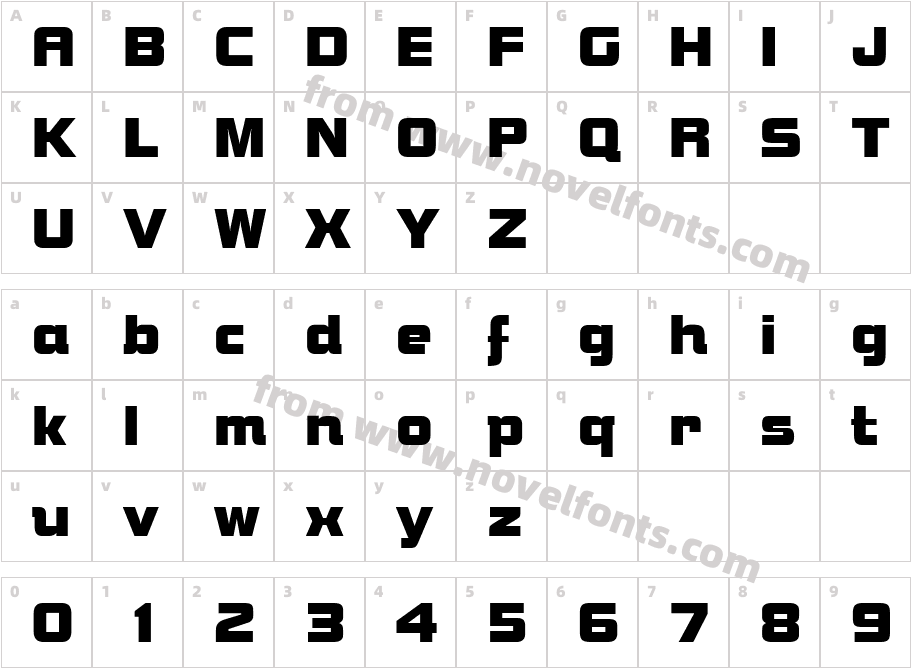 Nuts RegularSWFTECharacter Map