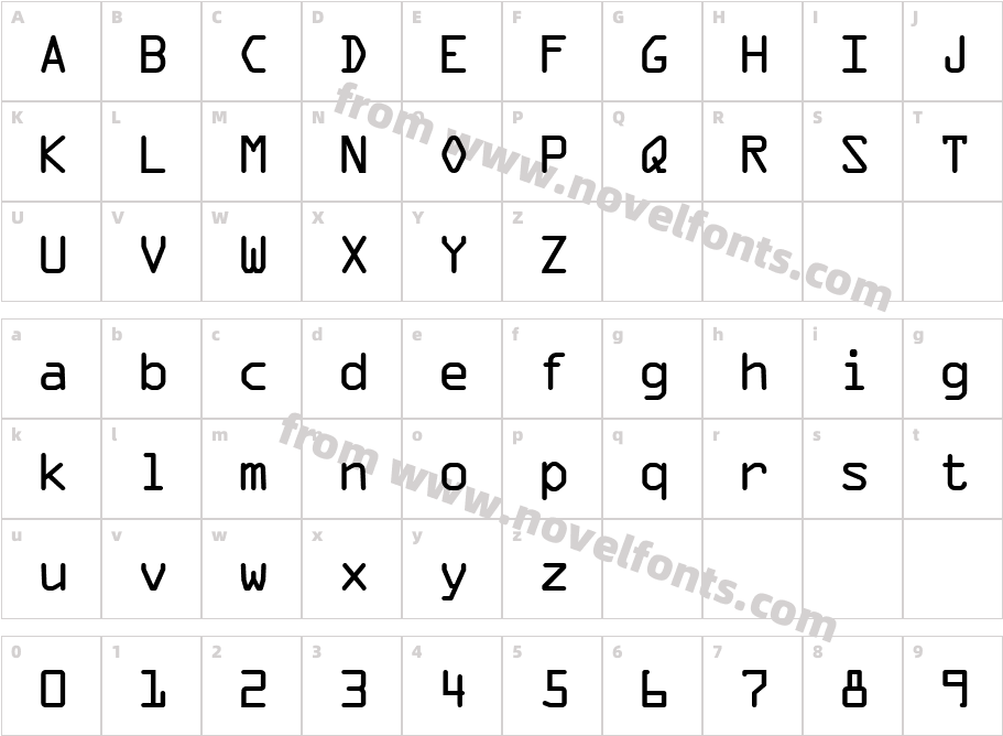 OCR A ExtendedCharacter Map