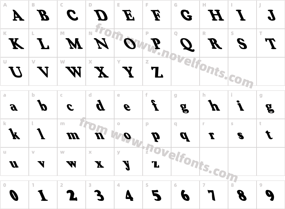 OSWAL Dblack LeftiesCharacter Map