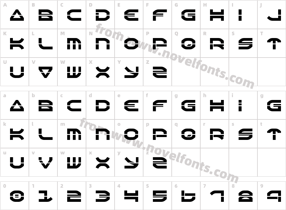 Oberon LaserCharacter Map