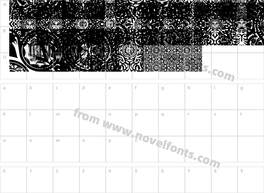 Obey Patterns CapsCharacter Map