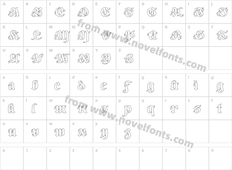 Bodywork-OutlineCharacter Map