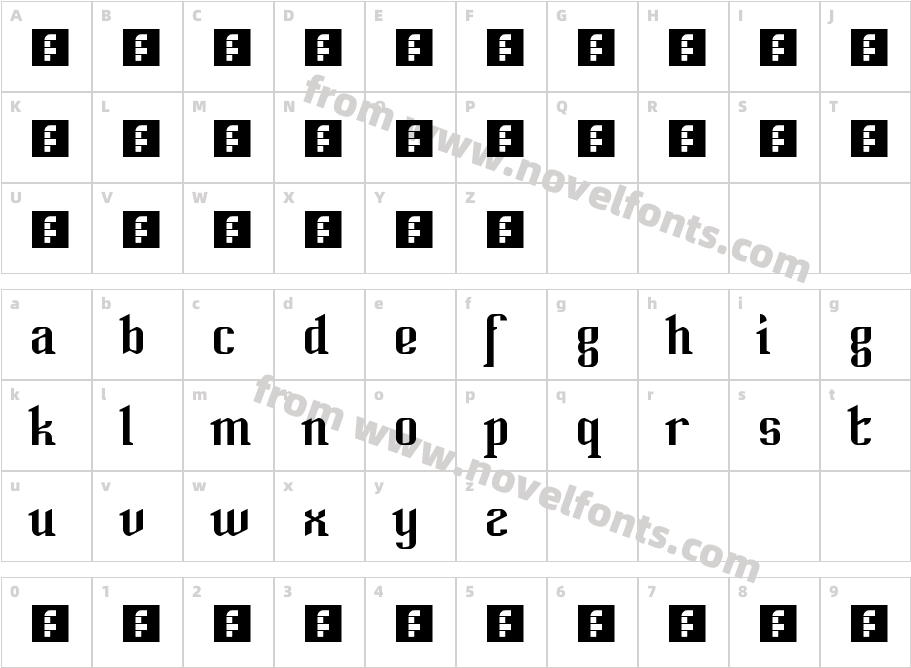 Octavius RegularCharacter Map