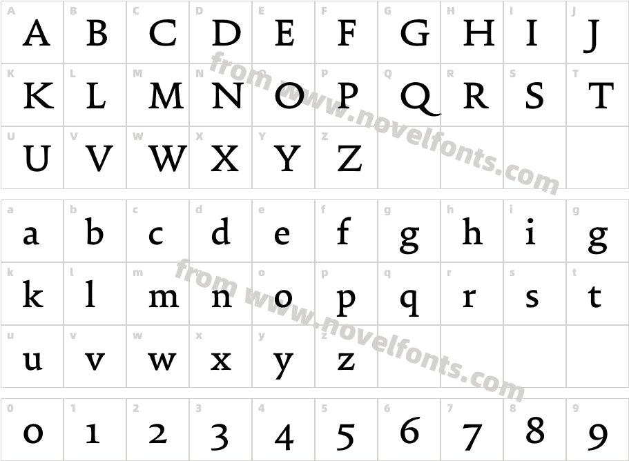 Oculi Text MediumCharacter Map