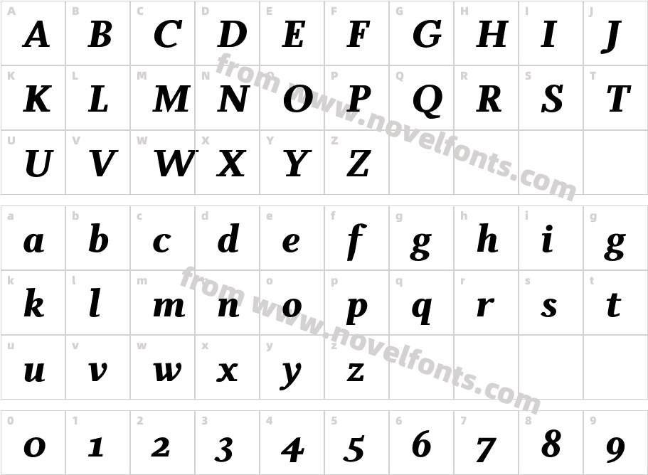 Odile Black ItalicCharacter Map