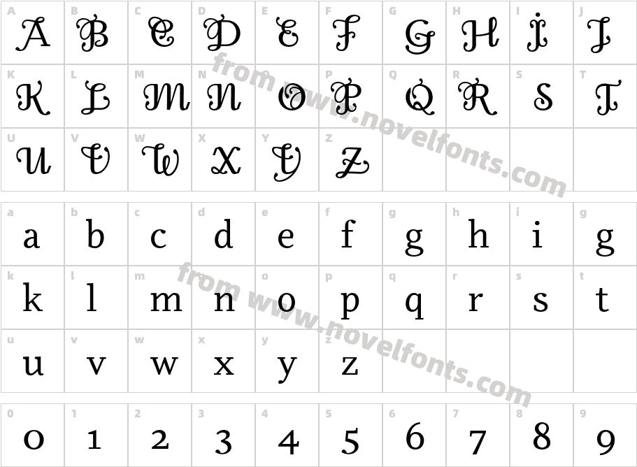 Odile Deco Initials RegularCharacter Map