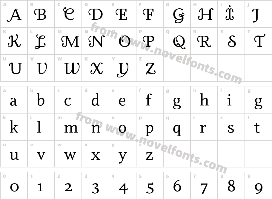 Odile Initials RegularCharacter Map