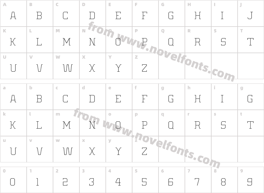 Old School United HairlineCharacter Map