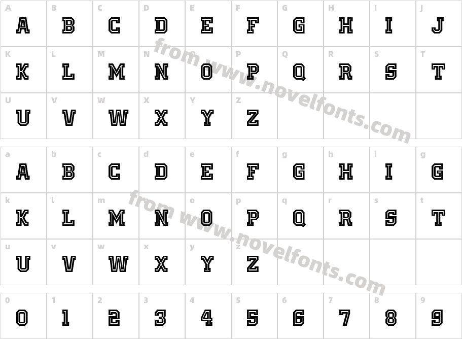 Old School United Inline AltCharacter Map