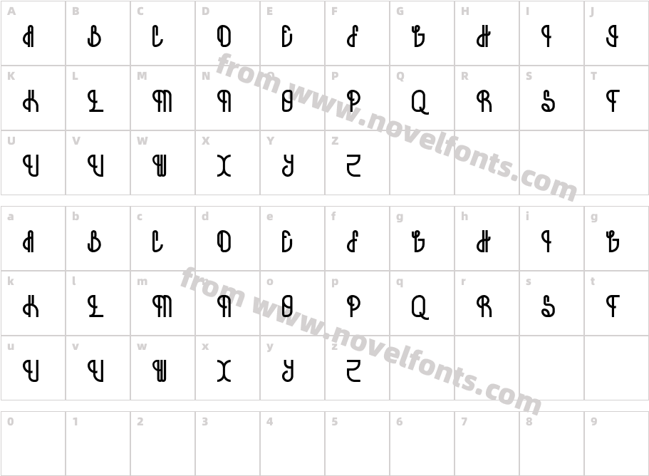 Bohema-Regular-AlternativeCharacter Map