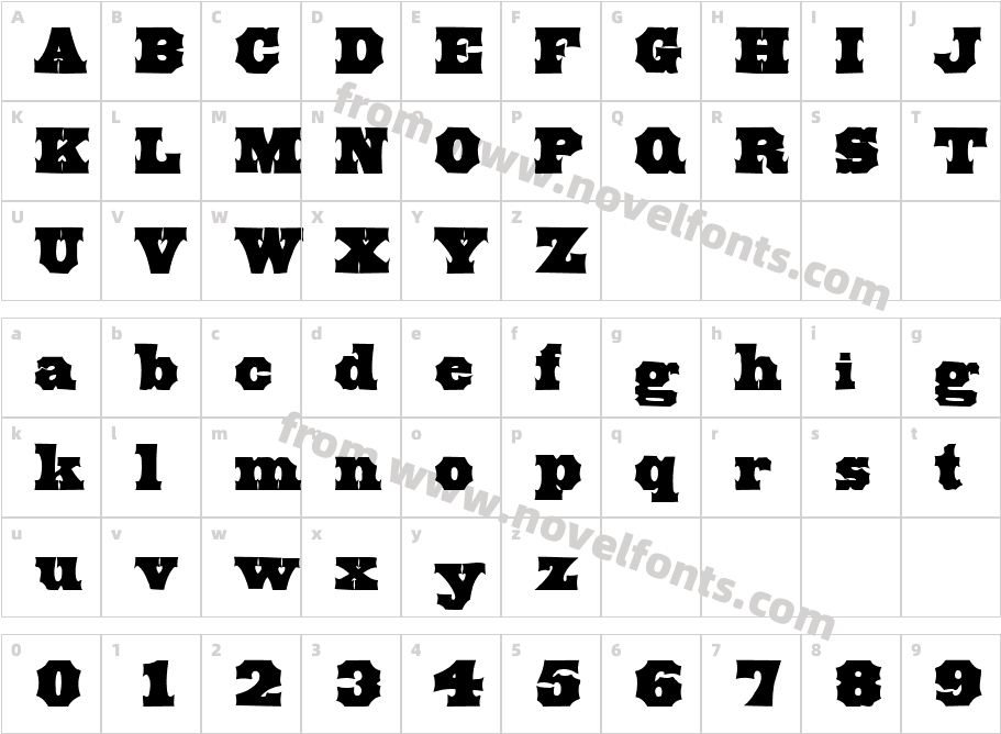 Olden West Type69 SP BoldCharacter Map