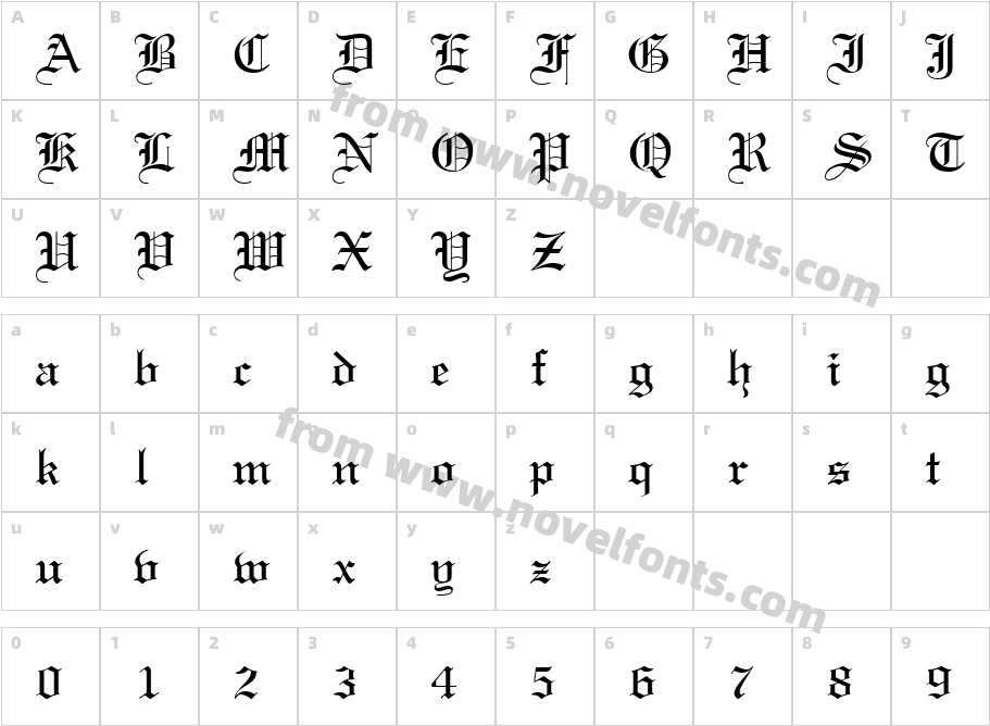 OldtextCharacter Map